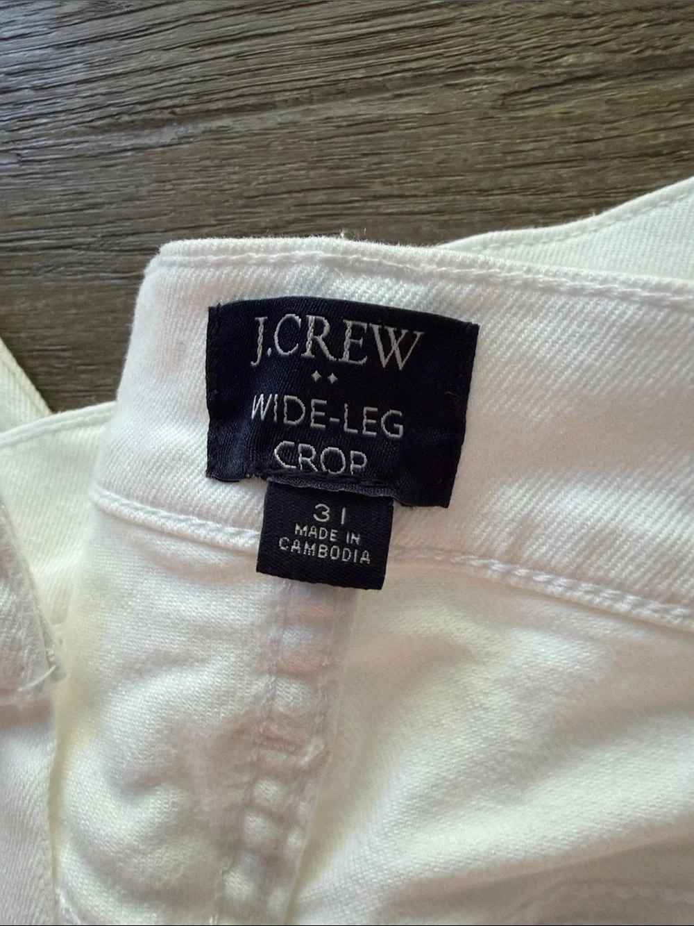 J.Crew White Wide-Leg Crop Jeans